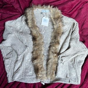 One Size Fur Trimmed Sweater